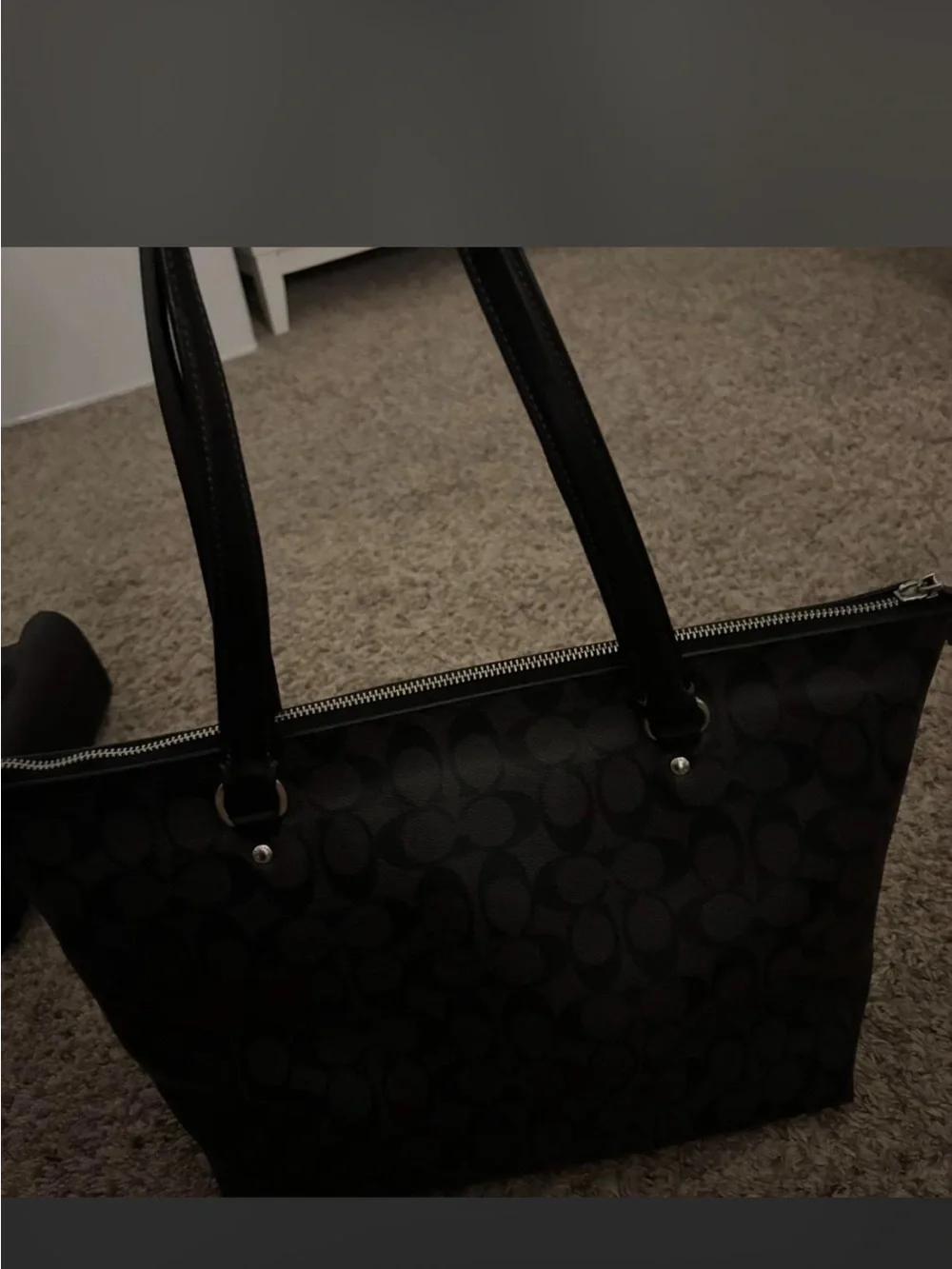 COACH Black Signature Tote Bag
